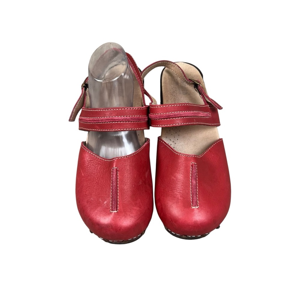 Sanita Clare Women's Mary Jane Clog in‎ Red Leather adjustable Clog 43 - Picture 4 of 9
